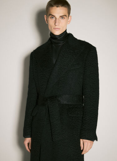 Dolce & Gabbana Belted Oversized Wool Coat Black dol0158001