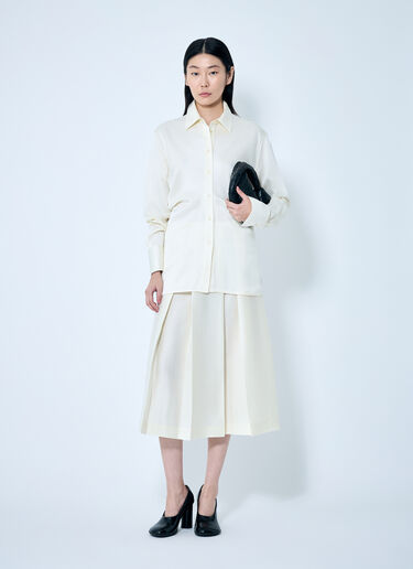 TOTEME Wool Silk Twinflower Skirt Cream tot0259036