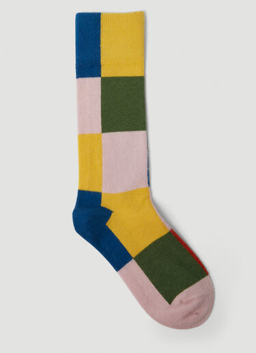 The Elder Statesman Toy Checker Socks Multicolour tes0150014