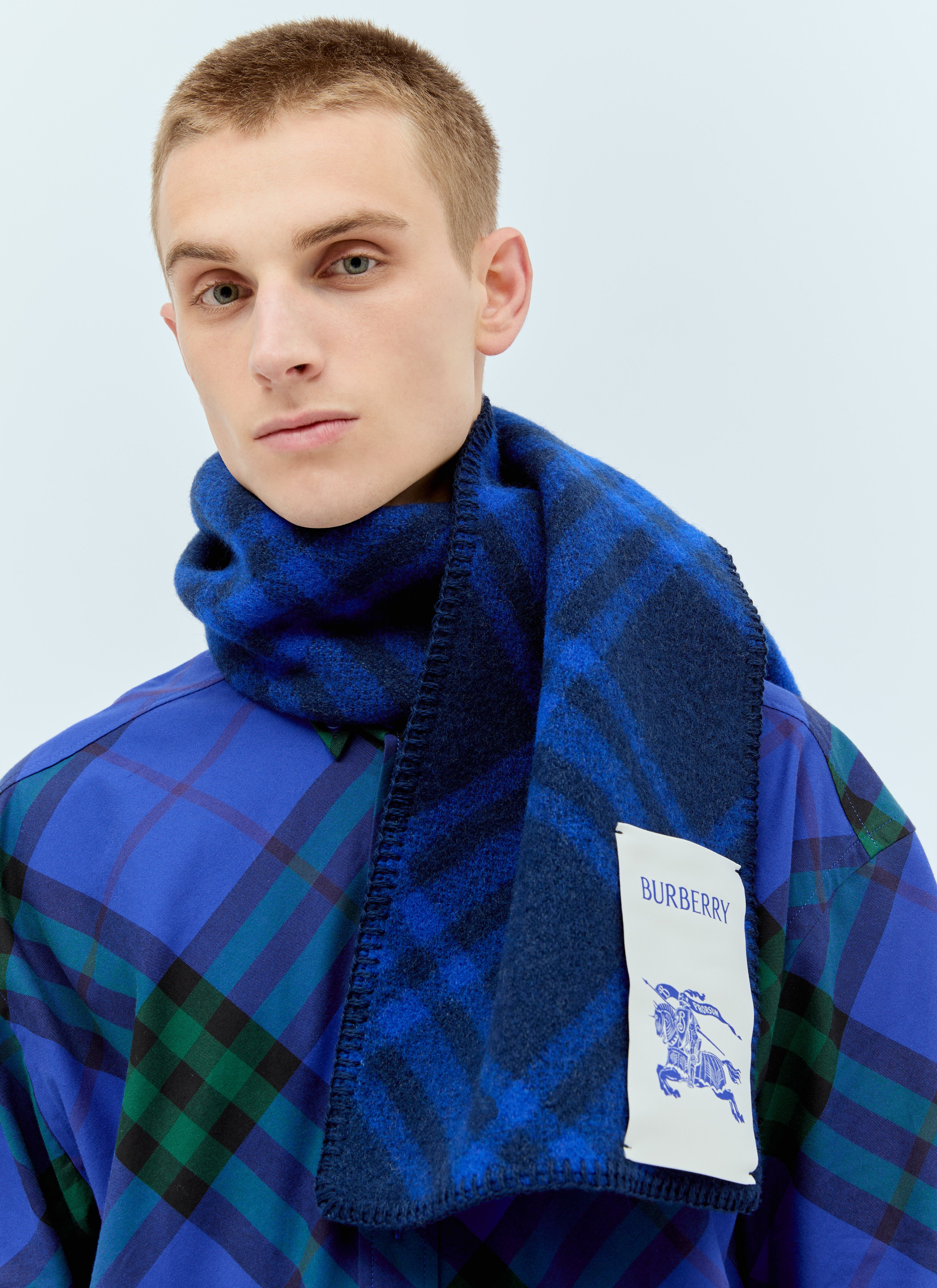 Burberry blue plaid scarf shop