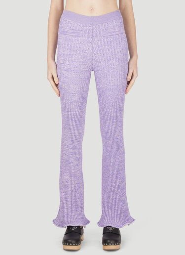 Rabanne 罗纹针织长裤 粉紫色 pac0248022