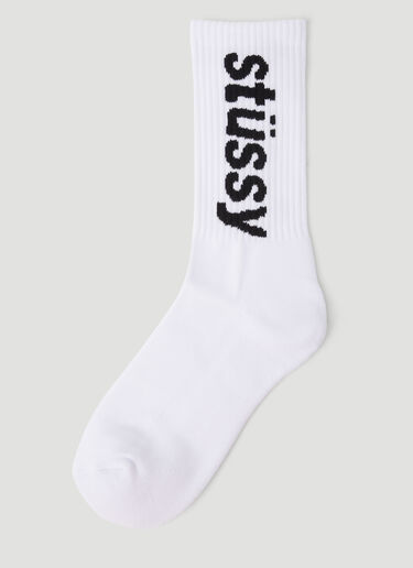 Stüssy Helvetica 长筒袜子 白 sts0151028