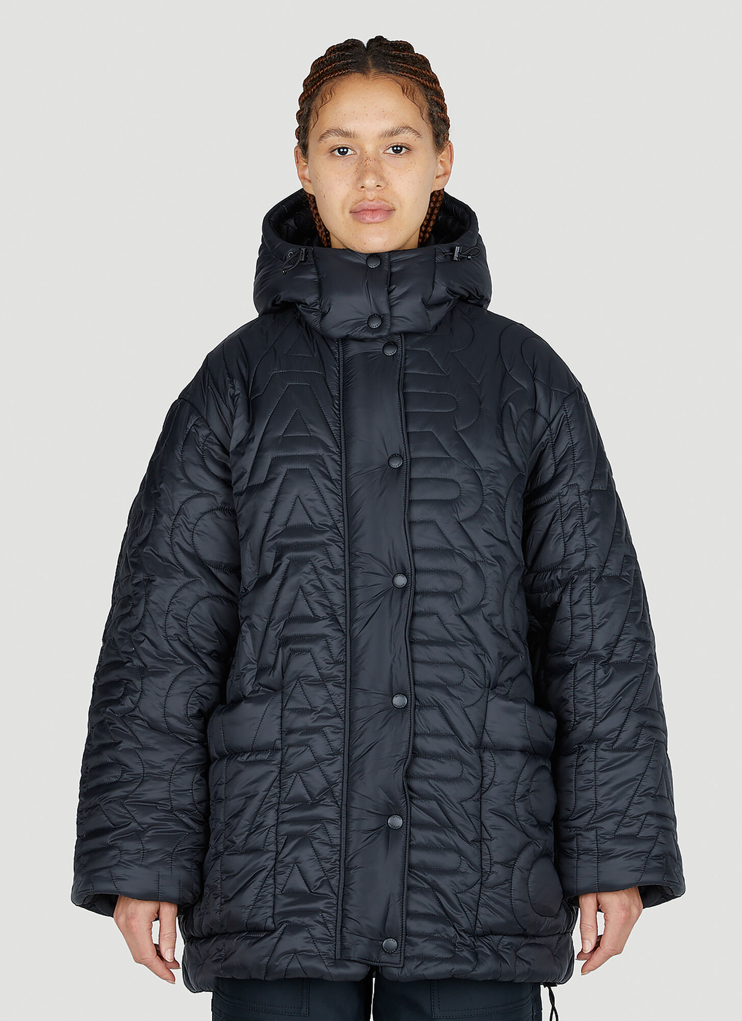 Shop Marc Jacobs Monogram Quilted Puffer Coat In Black