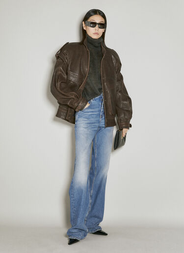 Saint Laurent 터틀넥 모헤어 스웨터 브라운 sla0254020