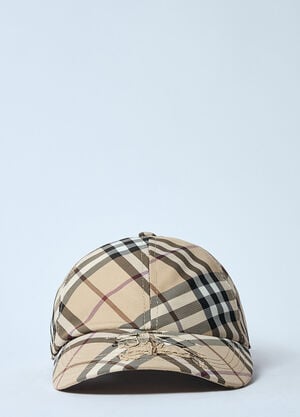 Burberry Check Baseball Cap Beige bur0259028