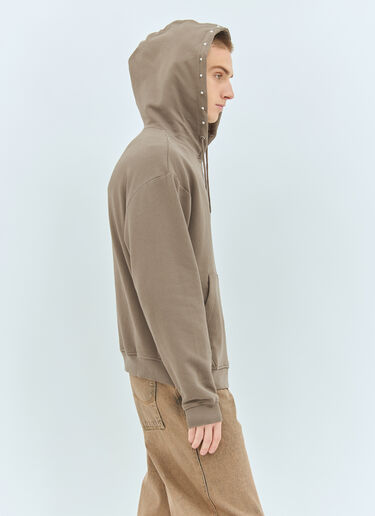 Dime Cursive French Hooded Sweatshirt Brown dmt0157004