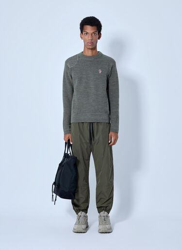 LN-CC® - Moncler Grenoble: Wool Crew Neck Sweater - Grey Moncler Grenoble Wool Crew Neck Sweater Grey mog0165020