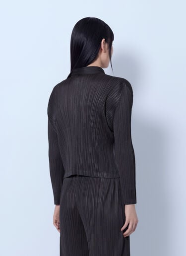LN-CC® - Pleats Please Issey Miyake: August Pleated Jacket - Brown Pleats Please Issey Miyake August Pleated Jacket Brown plp0266018