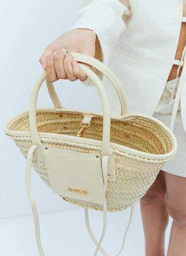 Jacquemus Le Petit Panier Soli Tote Bag Ivory jac0254089