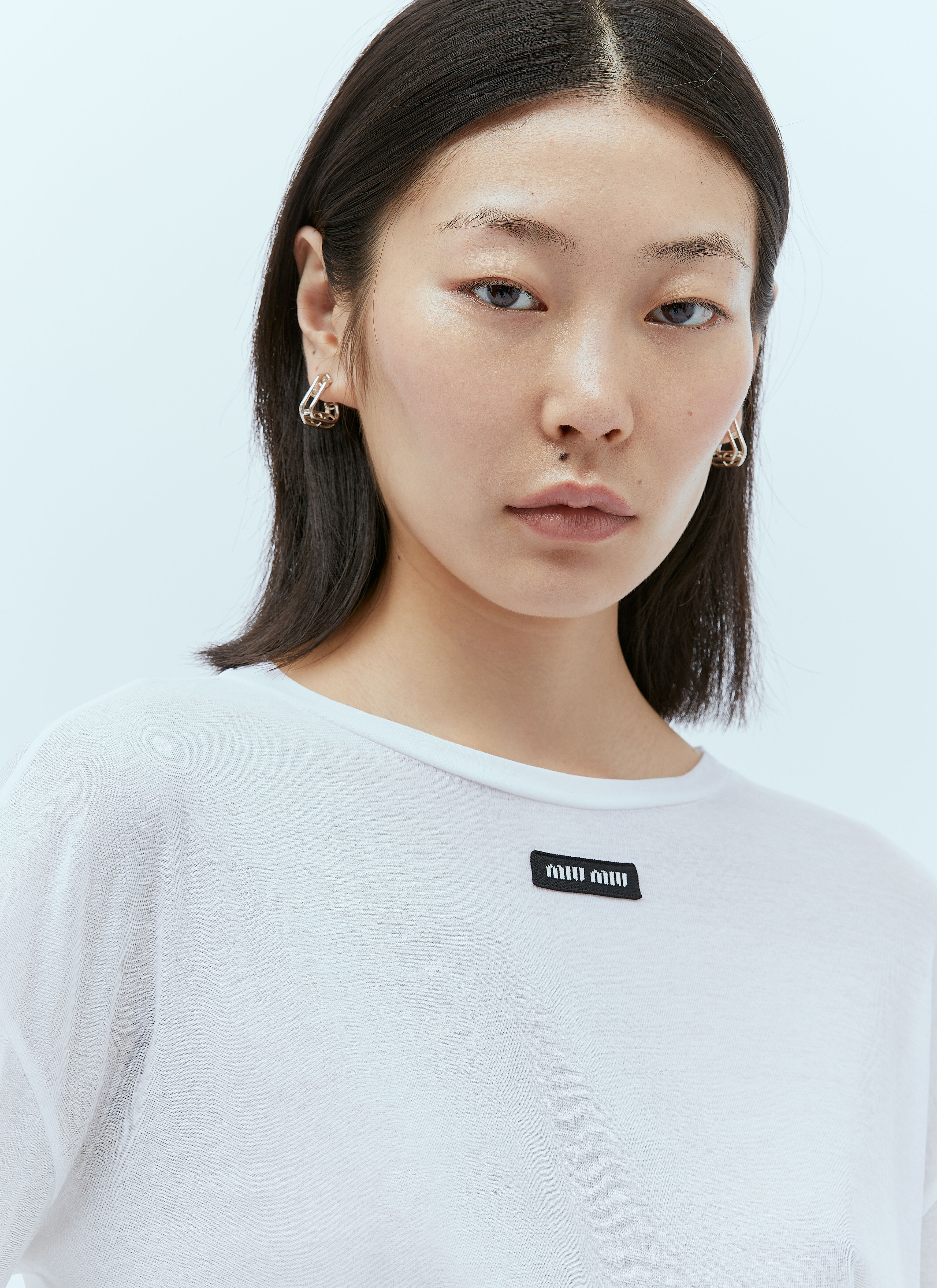 Miu Miu Women's' Logo Patch T-Shirt in White | LN-CC®