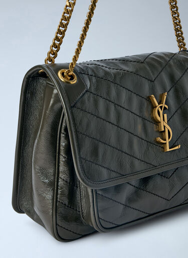 LN-CC® - Saint Laurent: Medium Niki Chain Shoulder Bag - Dark Green Saint Laurent Medium Niki Chain Shoulder Bag Dark Green sla0264008