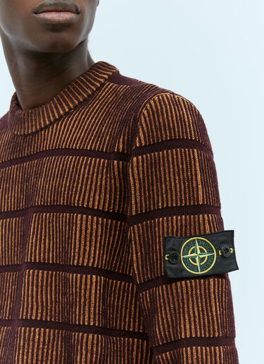 Stone Island Bicolour Stitch Wool Knit Sweater Brown sto0154065