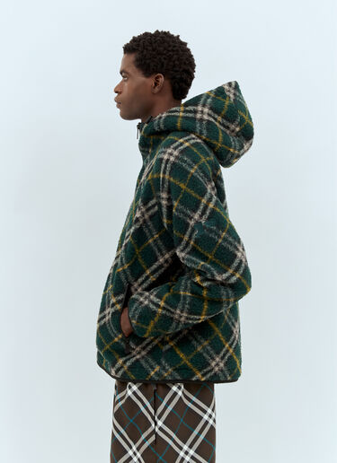 Burberry Check Fleece Jacket Dark Green bur0157003
