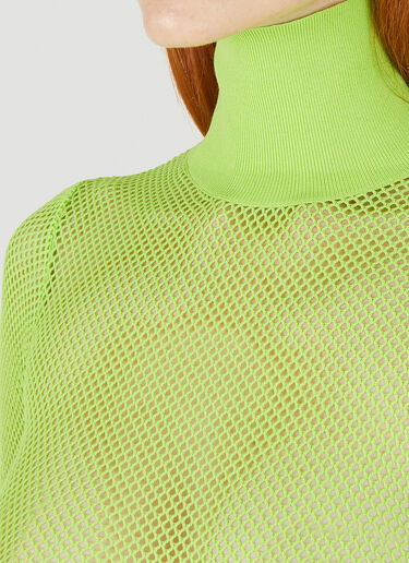 Balenciaga Mesh Roll Neck Top Green bal0247035