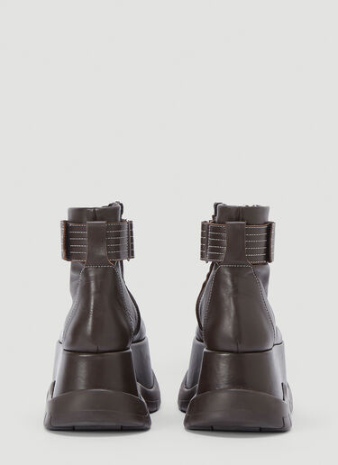 Sunnei Platform Leather Boots Brown sun0242019