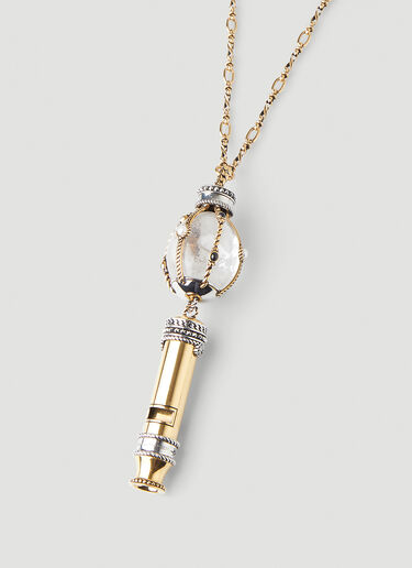 Alexander McQueen Whistle Pendant Necklace Gold amq0247066