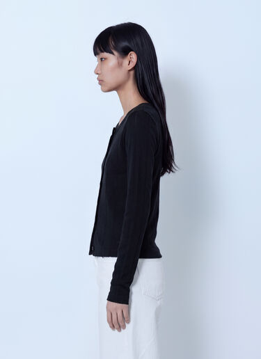 LN-CC® - GANNI: Compact Pointelle Rib Jersey Top - Black GANNI Compact Pointelle Rib Jersey Top Black gan0265004