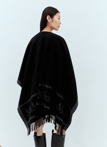Max Mara 流苏羊毛斗篷 黑色 max0257034