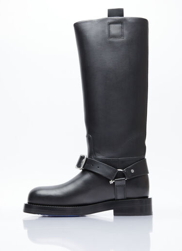 Burberry Leather Saddle Tall Boots Black bur0254020