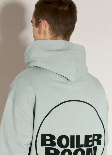 Boiler Room Logo Print Hooded Sweatshirt Green bor0156019