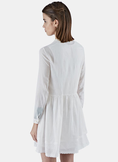 Saint Laurent Long Sleeved Prairie Dress White sla0223028