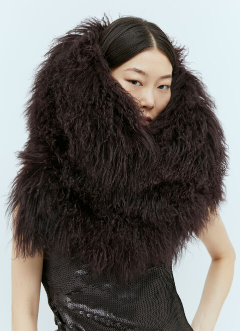 Ann Demeulemeester Shearling Collar Purple ann0254015
