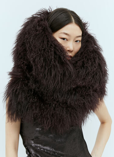 ムートン襟 Ann Demeulemeester ムートン襟 パープル ann0254015