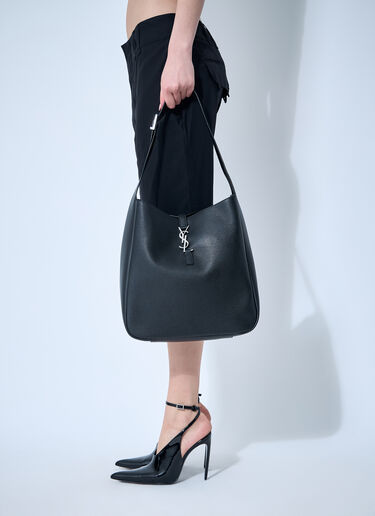 Saint Laurent Large Le 5 à 7 Leather Shoulder Bag Black sla0259088