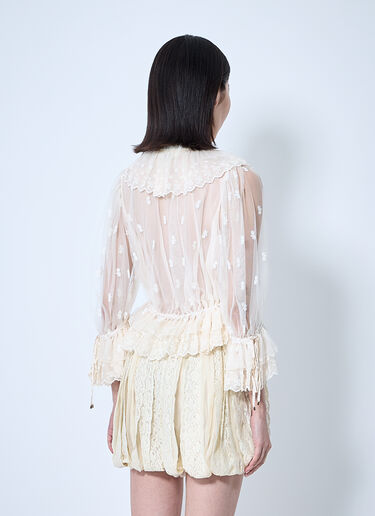 Embroidered Lace Ruffle Top Chloé Embroidered Lace Ruffle Top White chl0260040