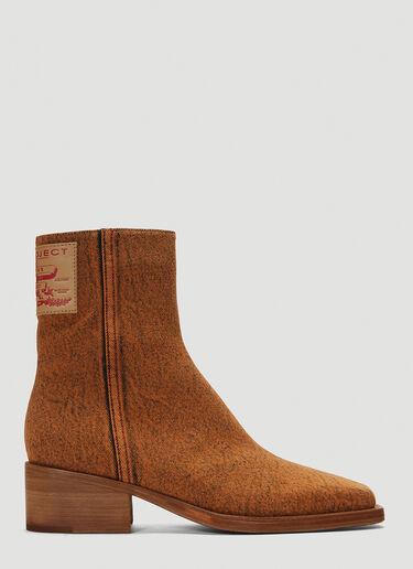Y/Project Denim Ankle Boots Brown ypr0141010