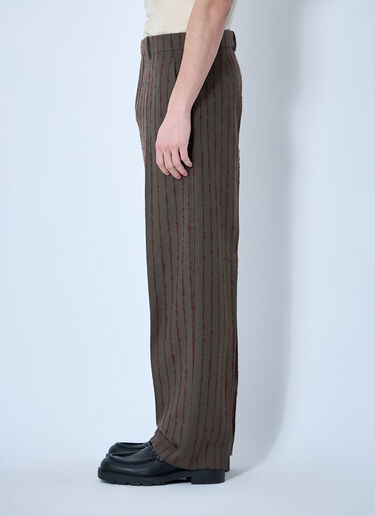 Burberry Striped Wool Tailored Pants Dark Brown bur0159016