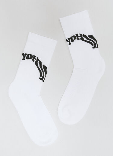 Y-3 徽标提花袜子 白色 yyy0356020