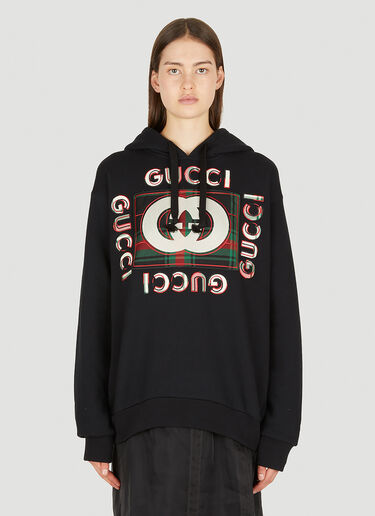 Gucci ロゴ刺繡 フード付きスウェットシャツ ブラック guc0251060