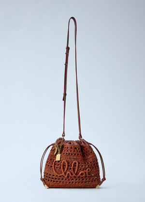 Chloé Mini Summer Banana Drawstring Shoulder Bag Brown chl0265059
