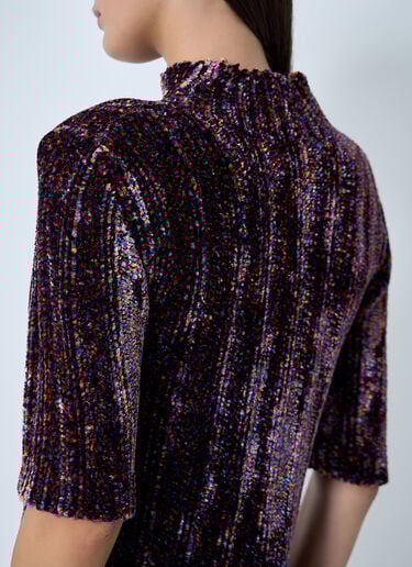 Velour Rib Sweater Dries Van Noten Velour Rib Sweater Purple dvn0262015