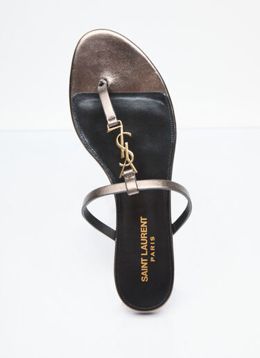 Saint Laurent Cassandra Slide Sandals Brown sla0255049