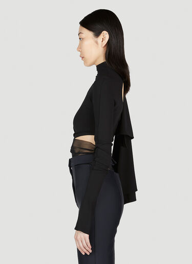 Mugler 비대칭 바디수트 블랙 mug0252018