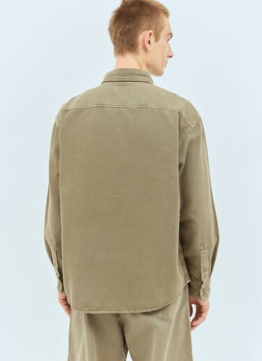 Lemaire Denim Shirt With Snaps Khaki lem0158008