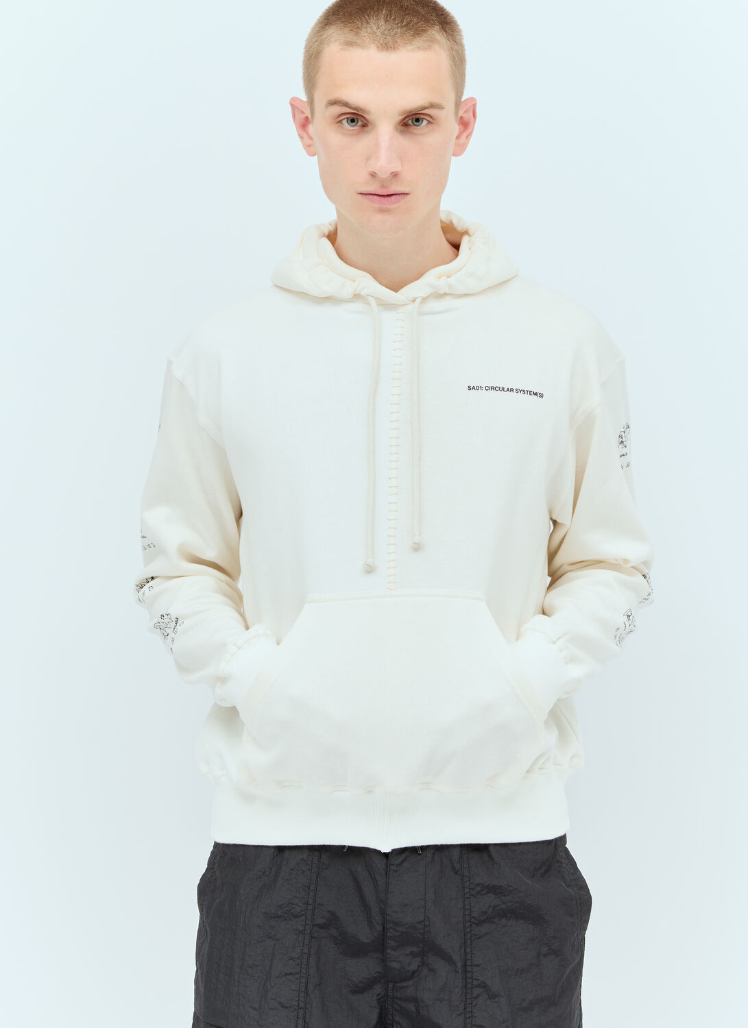 Shop Space Available Circular Artisan Hooded Sweatshirt In White