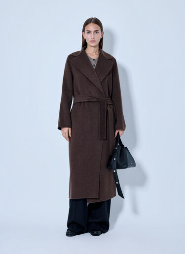 LN-CC® - Max Mara: Wrap Belted Wool Coat - Brown Max Mara Wrap Belted Wool Coat Brown max0266120