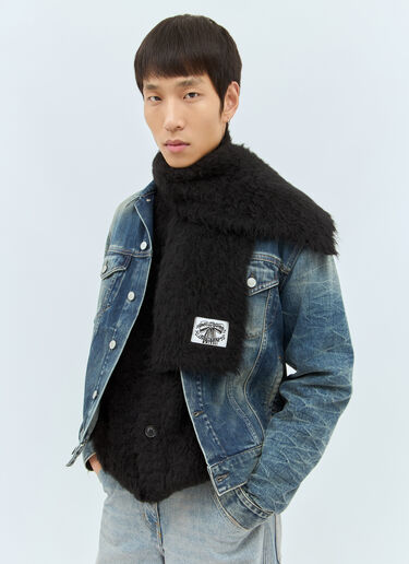 Acne Studios ナローフラッフィーマフラー ブラック acn0158028