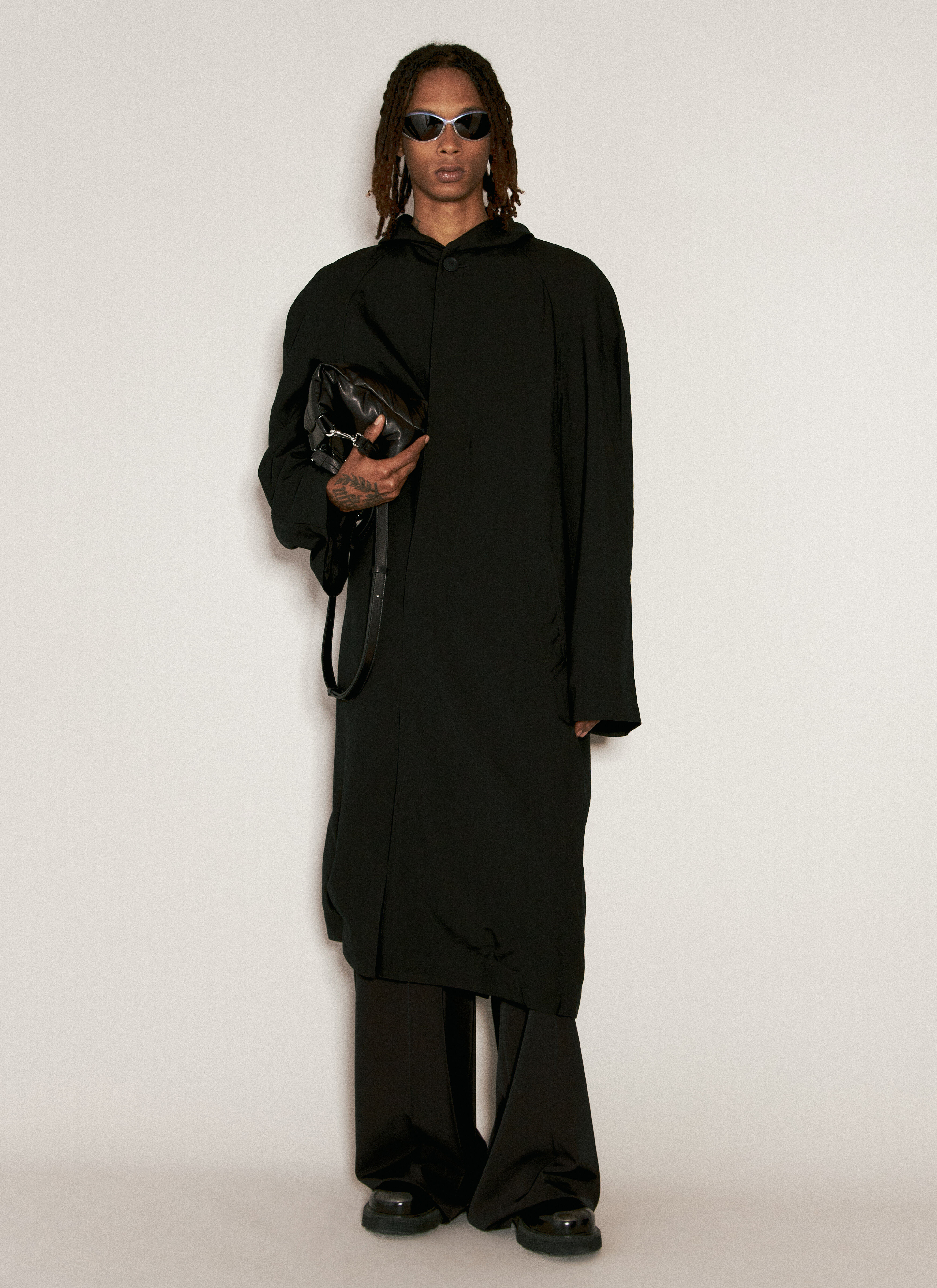 Martine Rose Raglan Hooded Coat Black mtr0356001