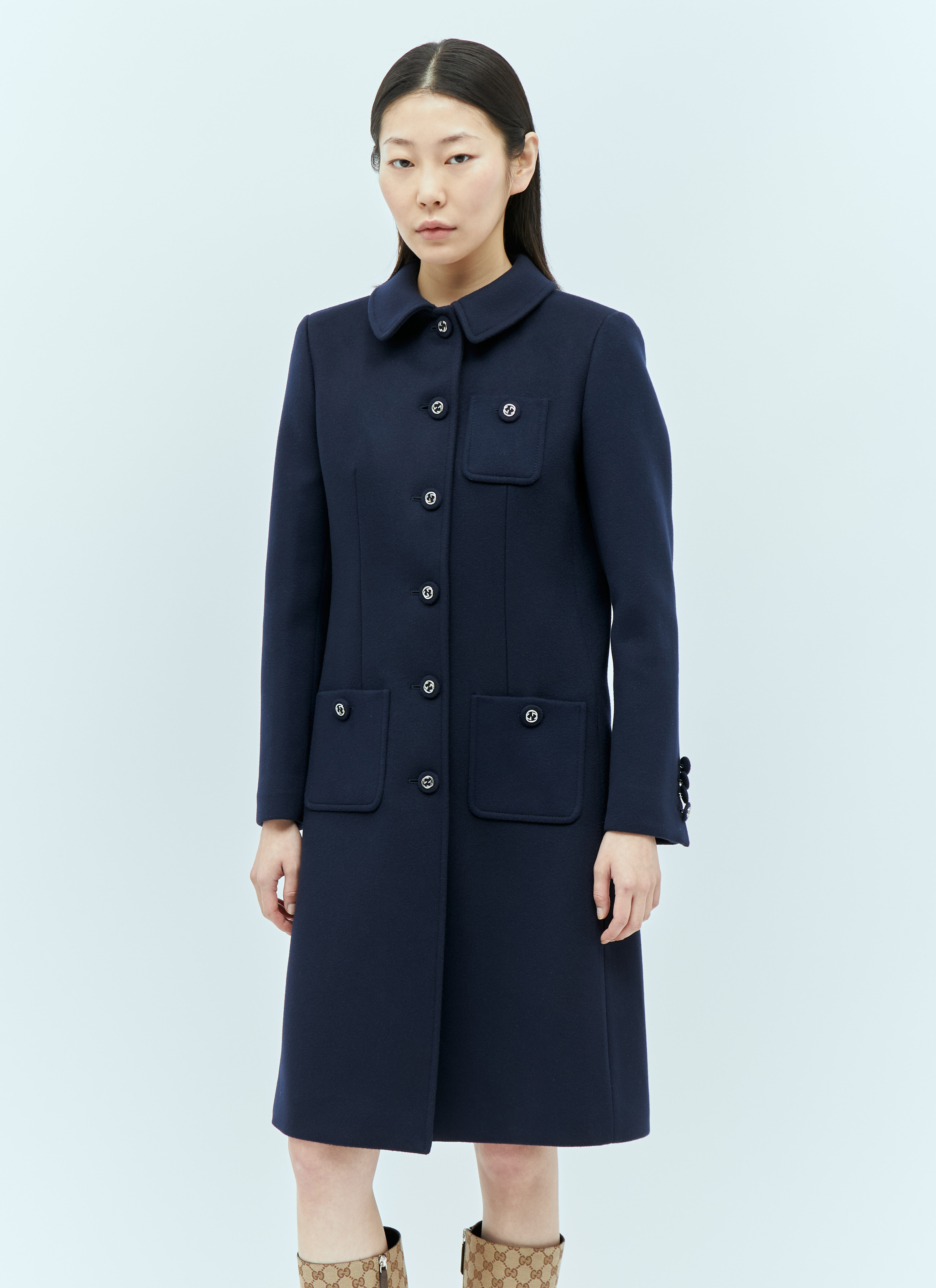 TOTEME Wool Coat Black tot0257001