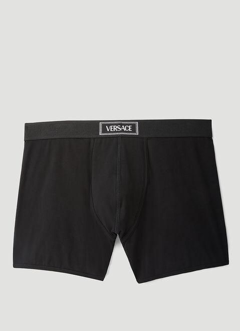 Versace 90S Logo Long Trunks Black ver0155015