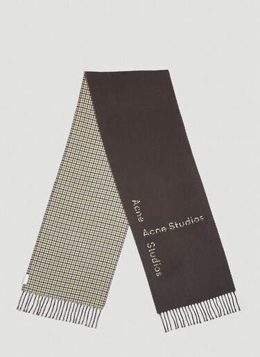 Acne Studios Check Logo Scarf Dark Grey acn0152047