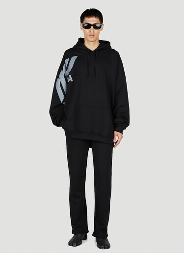 Mowalola Logo Print Hooded Sweatshirt Black mow0352002