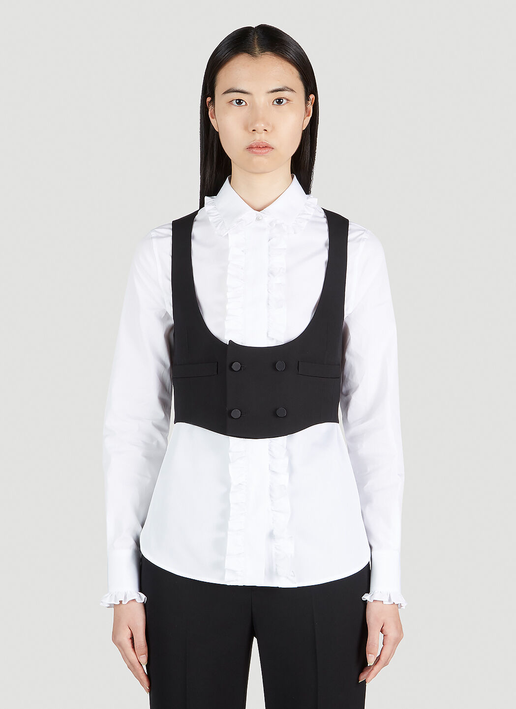 Entire Studios Double Breasted Cropped Waistcoat Black ent0254012