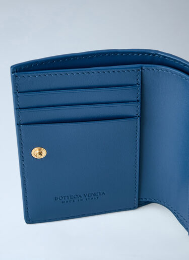 Bottega Veneta Intrecciato Small Bi-Fold Wallet Blue bov0264022