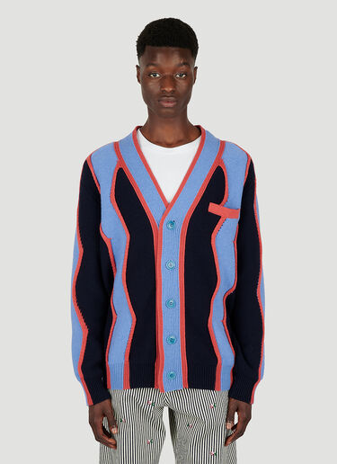 ウェービーストライプカーディガン Kenzo ウェービーストライプカーディガン ブルー knz0152003
