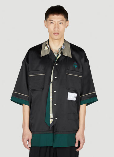 Maison Mihara Yasuhiro Mix Layered Bowling Shirt Black mmy0152009